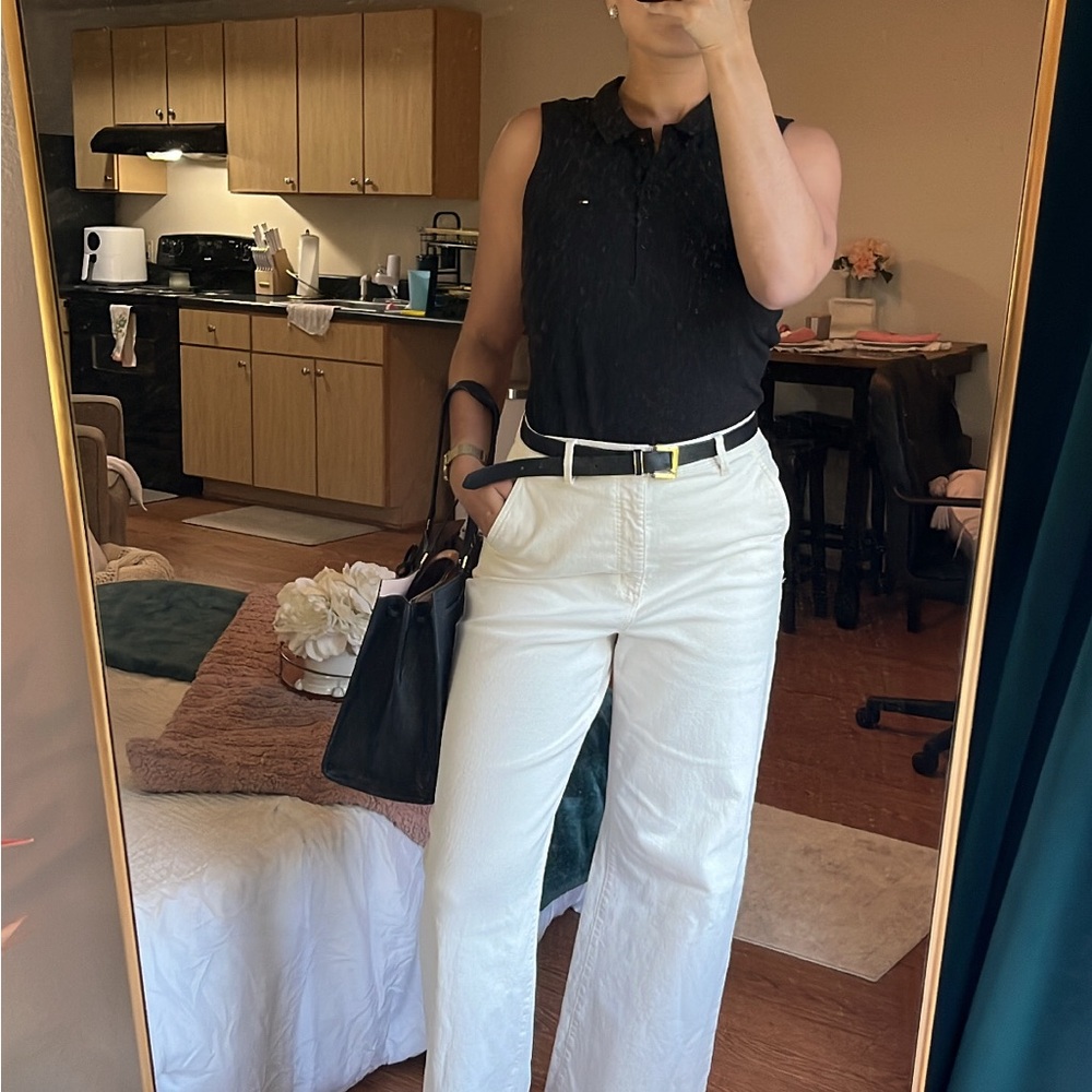 Tommy Hilfiger black sleeveless collared top